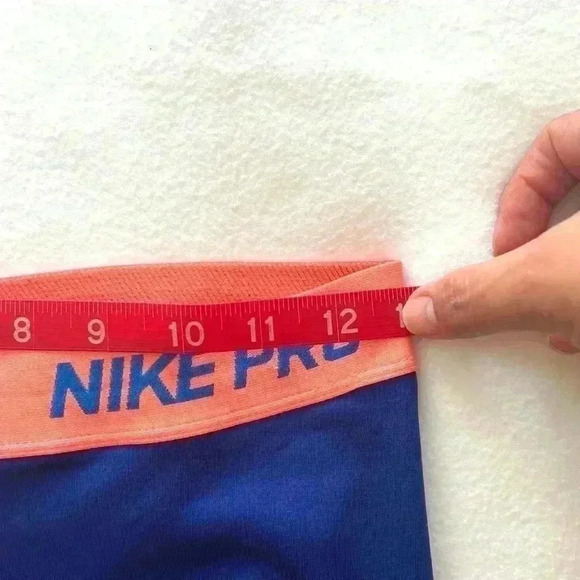 NIKE Pro DriFit Blue/Orange Highrise Compression Athletic Shorts Size M - Picture 12 of 12